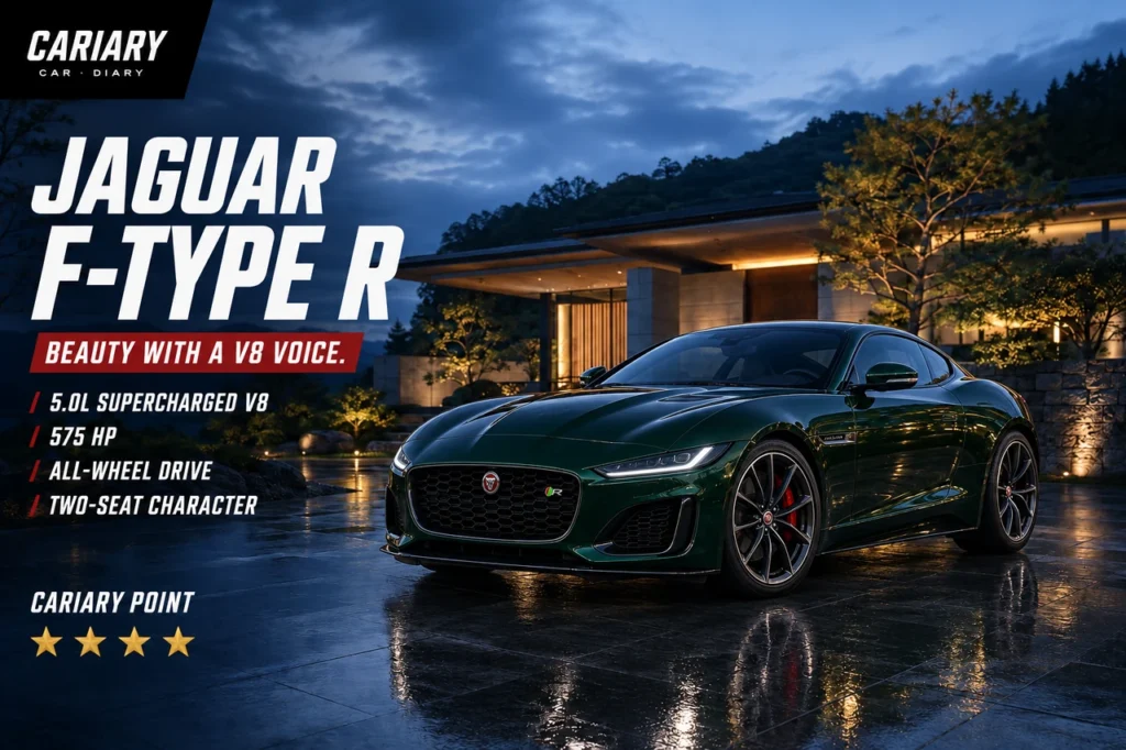 Jaguar F-TYPE R Review editorial cover with four-star Cariary Point rating