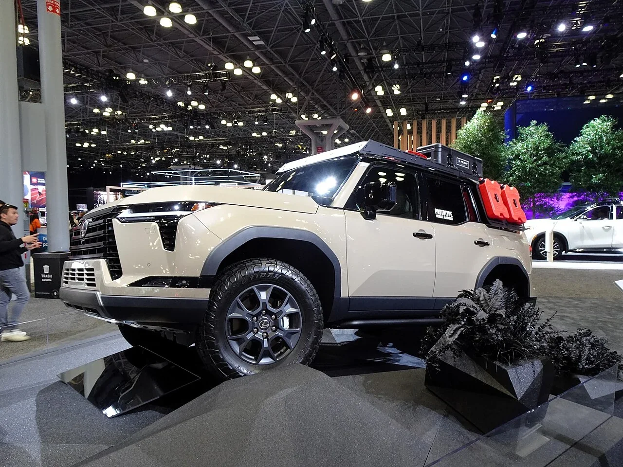 Lexus GX 550 Overtrail positioned on uneven display ramps