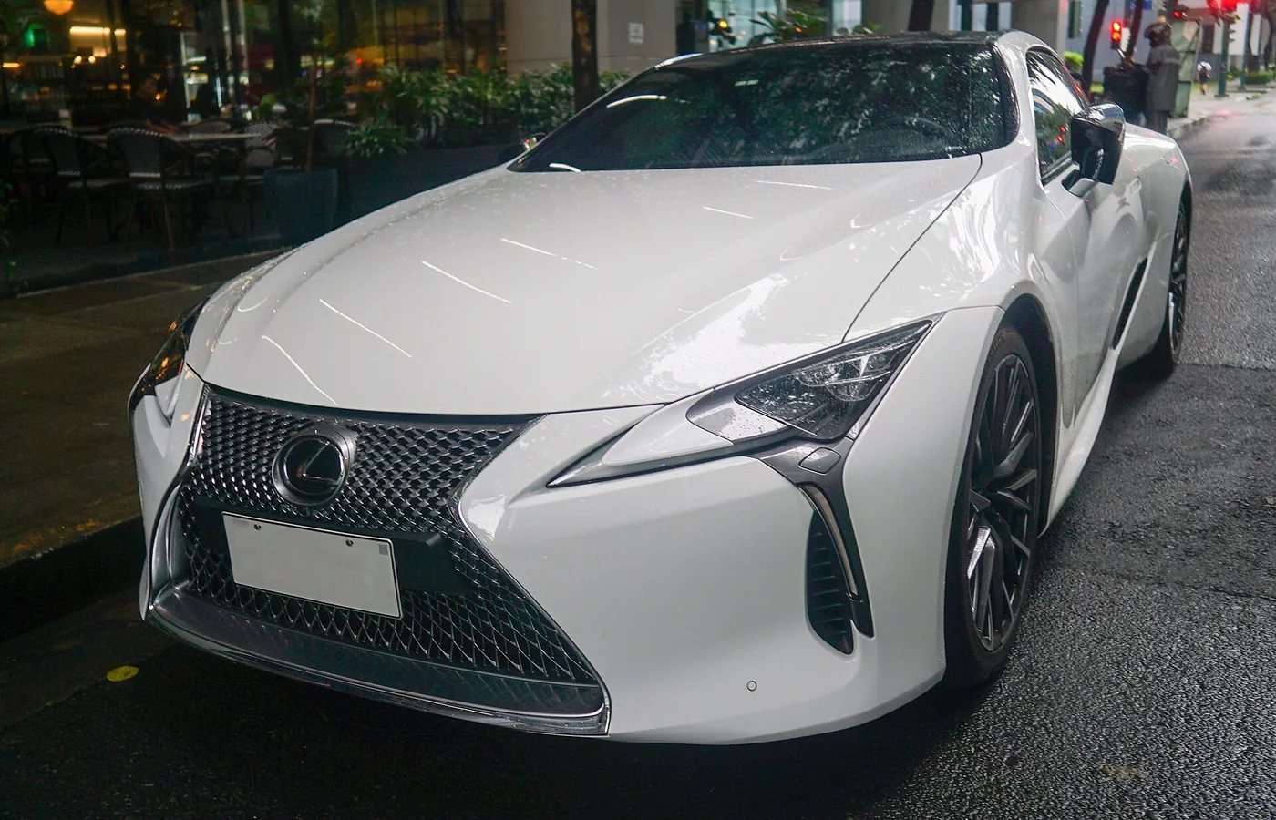 2023 Lexus LC 500 in White Nova Glass Flake, front left