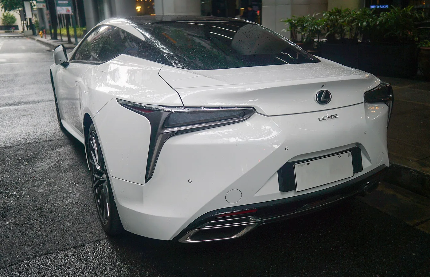 2023 Lexus LC 500 in White Nova Glass Flake, rear left