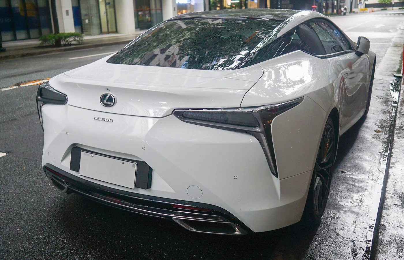 2023 Lexus LC 500 in White Nova Glass Flake, rear right