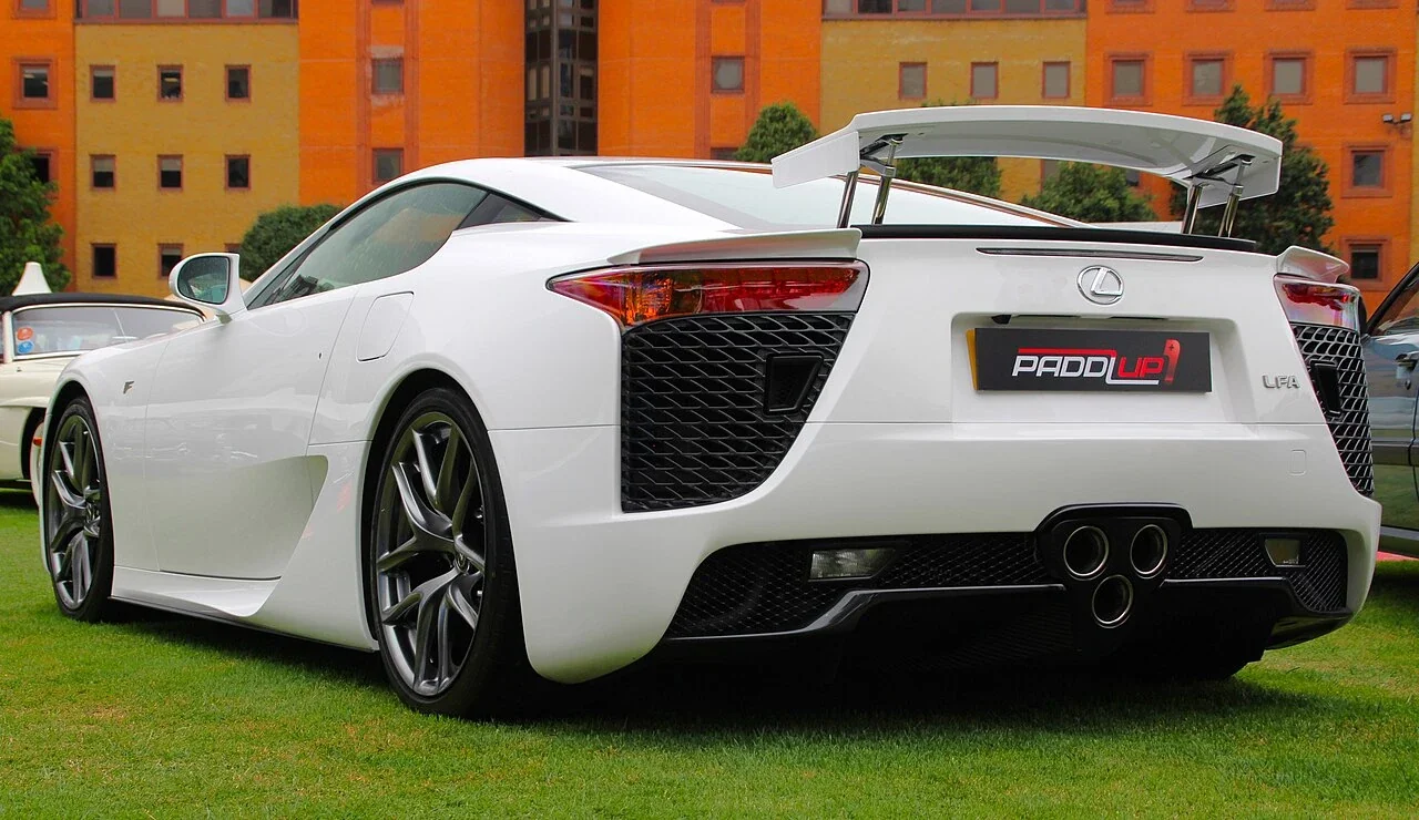 Lexus LFA rear body and raised spoiler