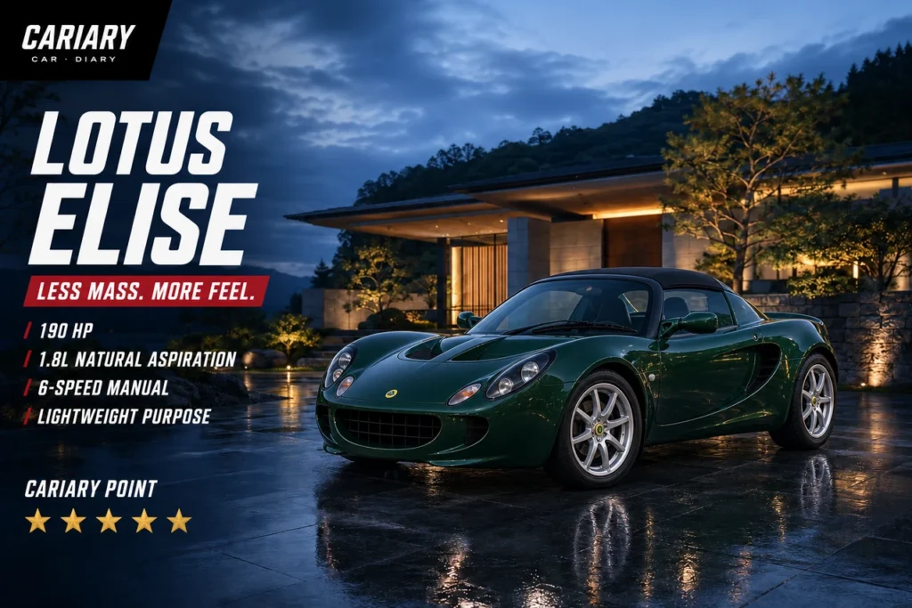 Green Lotus Elise Series 2 at dusk, Cariary editorial illustration