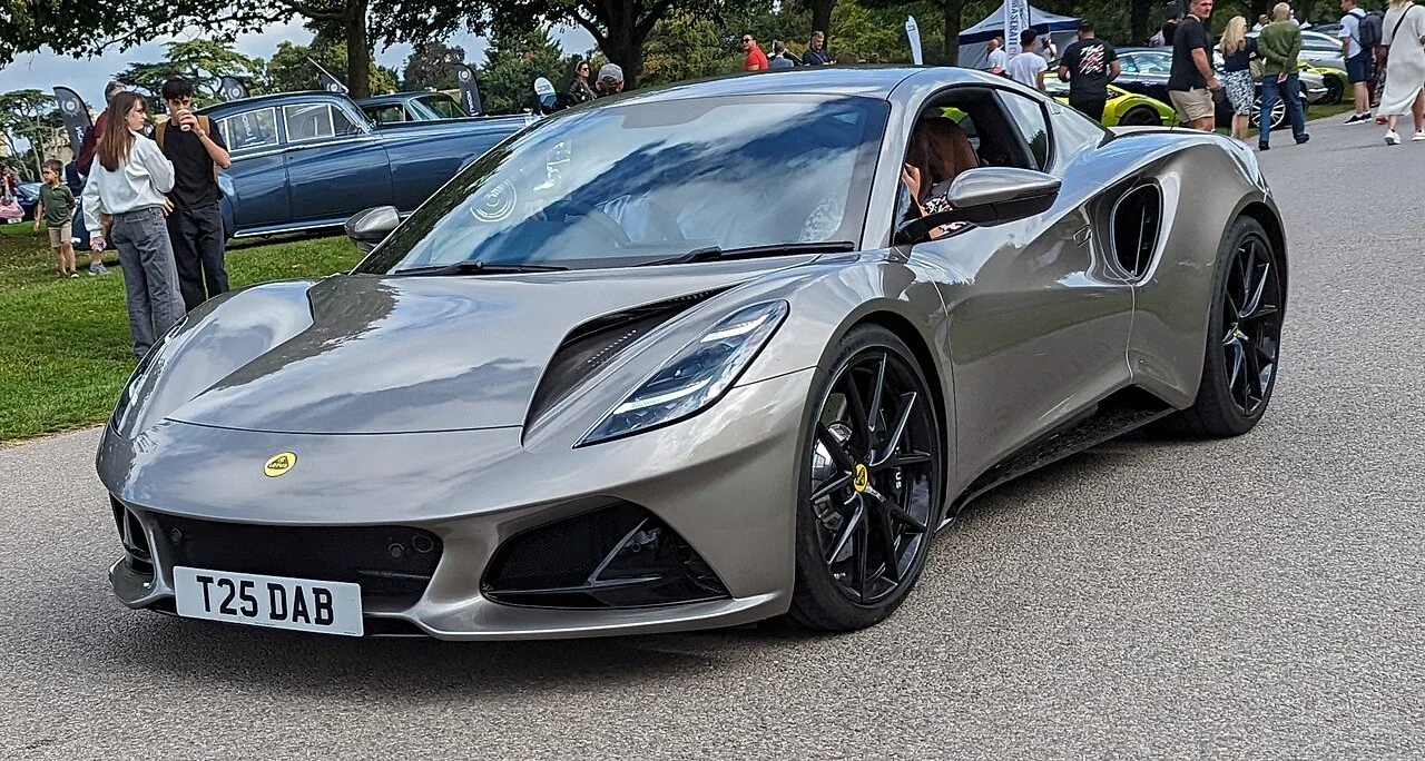 Silver Lotus Emira V6 First Edition front three-quarter view