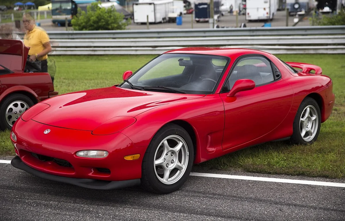 Red 1994 Mazda RX-7 R2 front left view