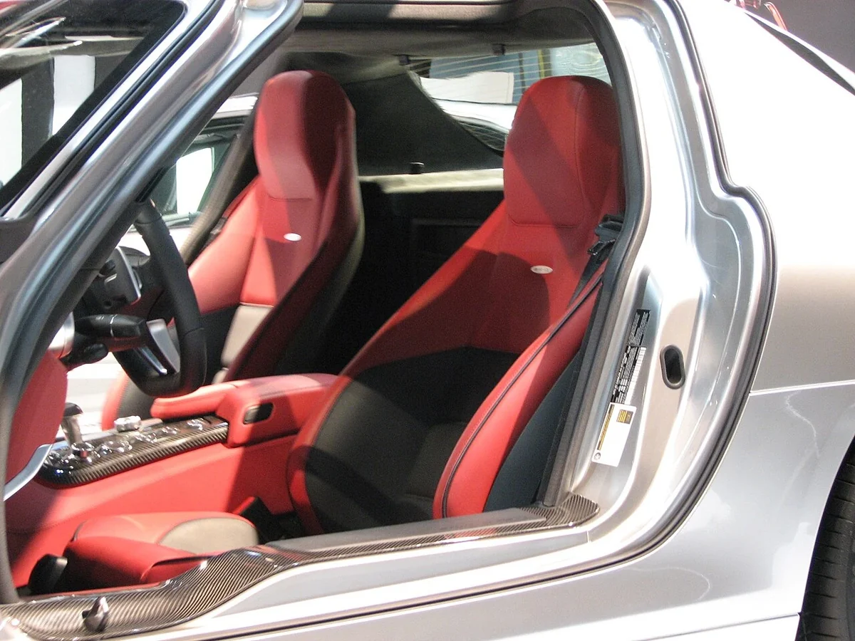SLS AMG seating and doorway detail: try the entry and exit routine before buying.