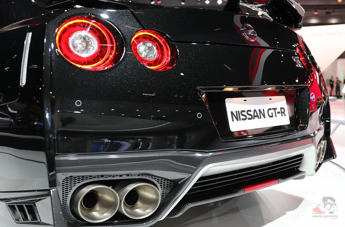 Nissan GT-R round rear lamps and exhaust outlets