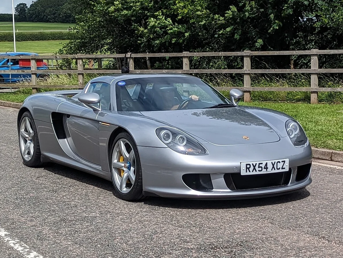 Silver production Porsche Carrera GT outside
