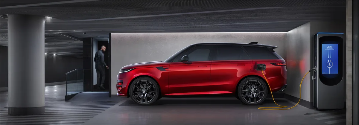 Range Rover Sport plug-in hybrid charging-port detail