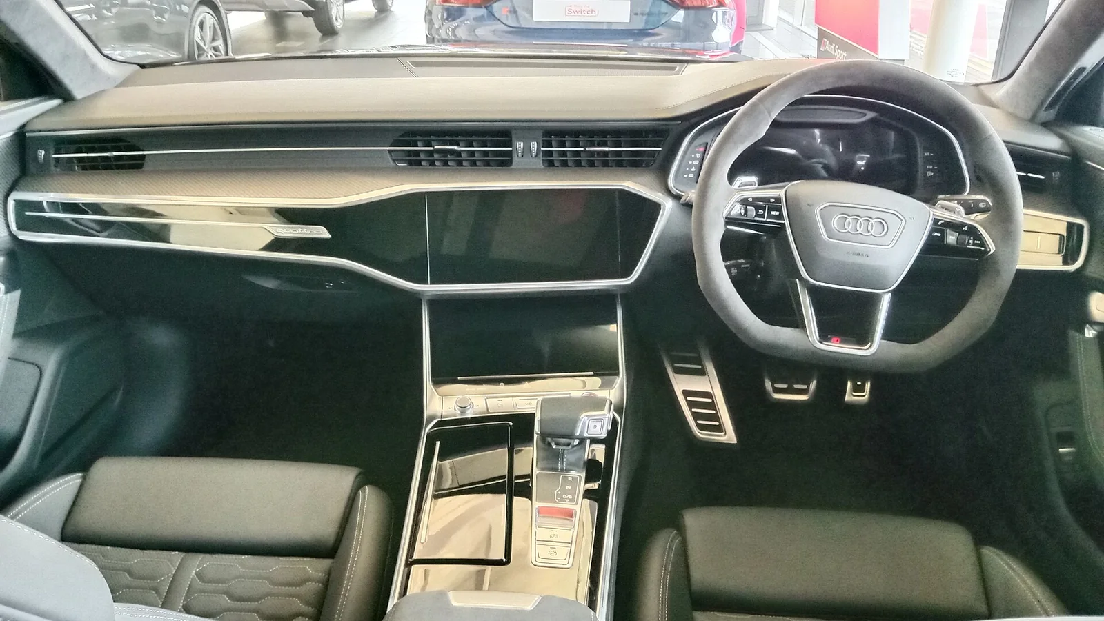 Right-hand-drive Audi RS 6 Avant interior with digital displays