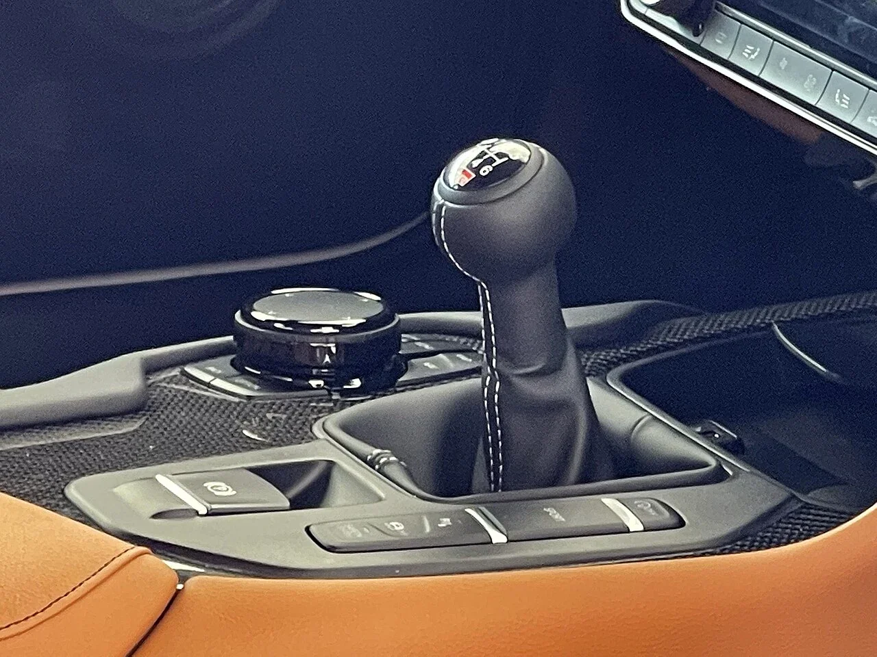 Toyota GR Supra six-speed manual gear lever and rotary controller