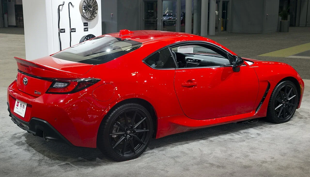 Red Toyota GR86 Premium rear and roofline