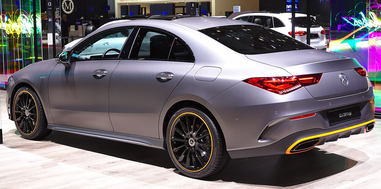 Grey early C118 CLA 200 show car rear view