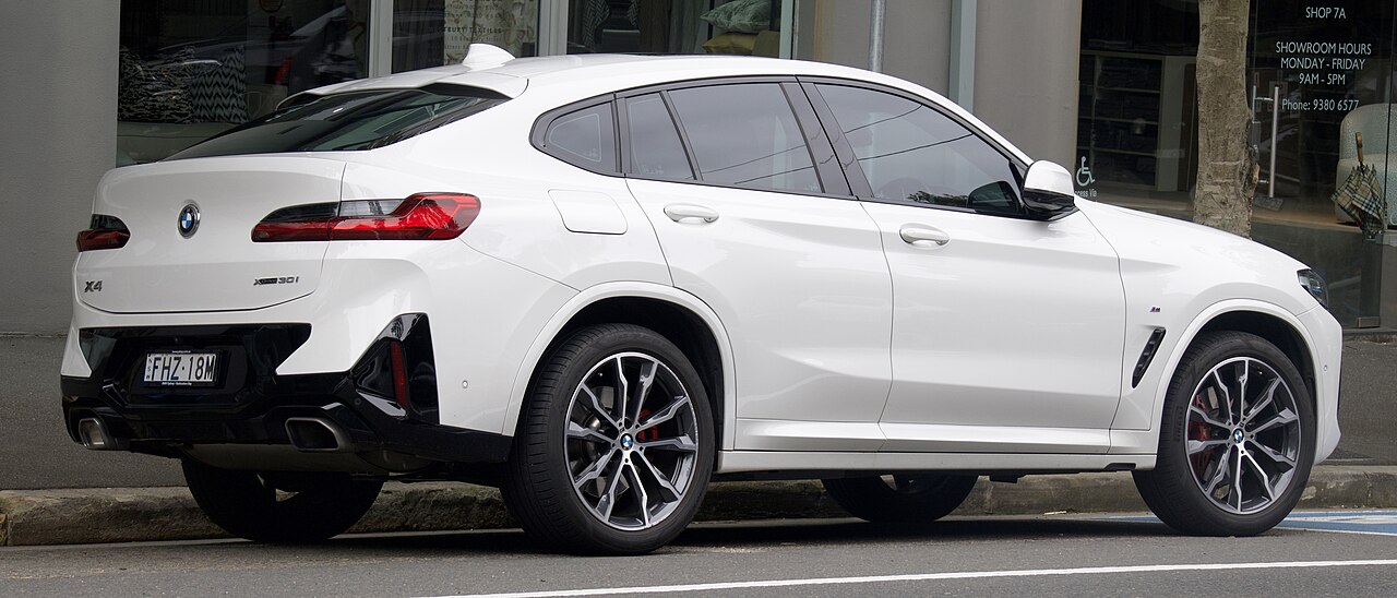 White BMW X4 xDrive30i G02 rear with badge