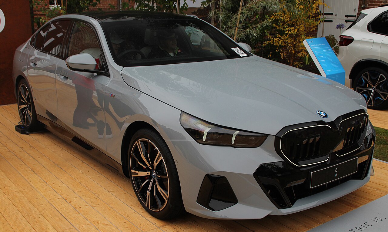 Grey BMW i5 G60 sedan display car