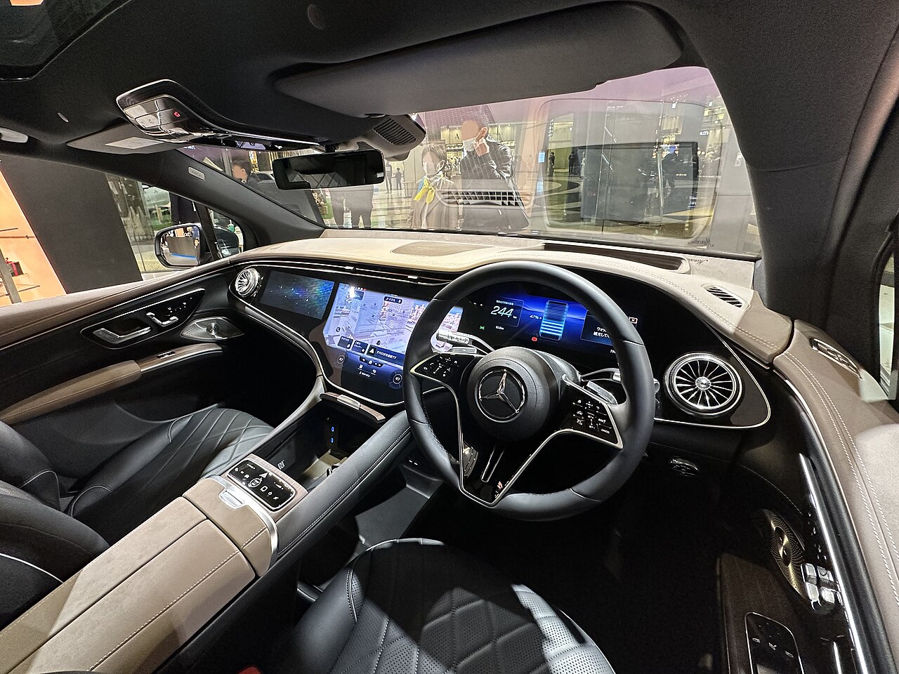 Right-hand-drive Mercedes-Benz EQS 450 4MATIC SUV cockpit
