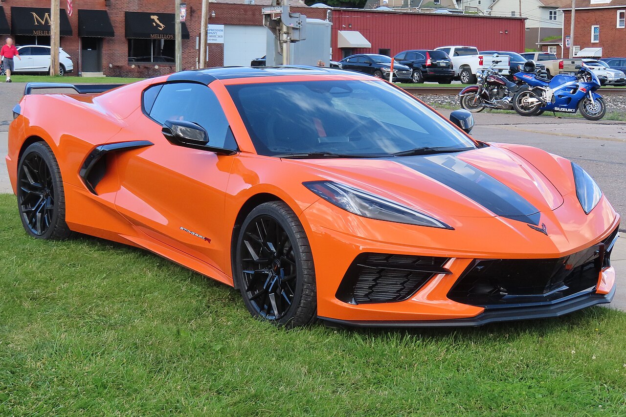 Orange 2024 Chevrolet Corvette Stingray coupe