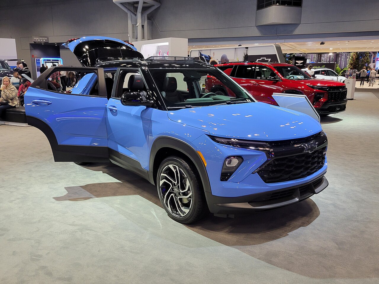 Blue 2024 Chevrolet Trailblazer RS on display