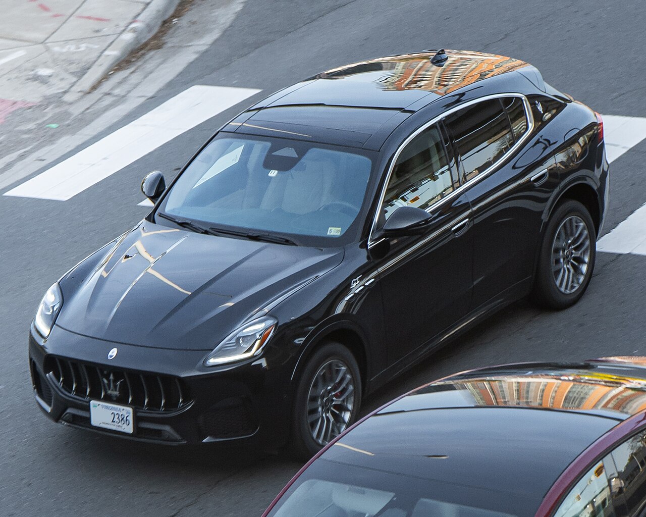 Black Maserati Grecale GT viewed from above