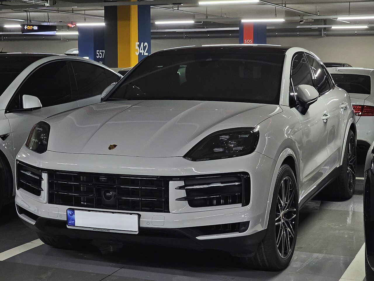 Refreshed Porsche Cayenne Coupe front and side
