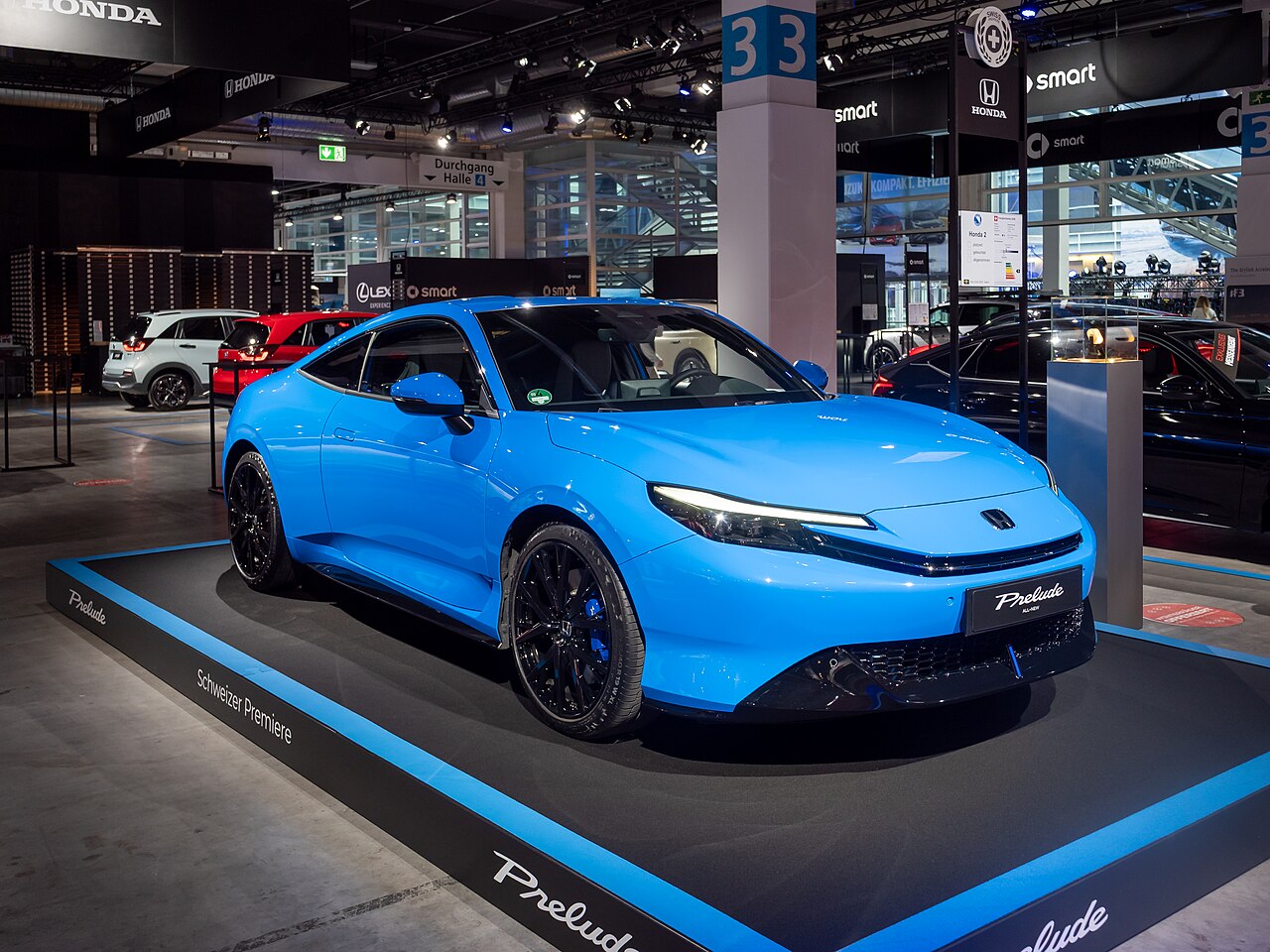Blue sixth-generation Honda Prelude at Auto Zurich 2025