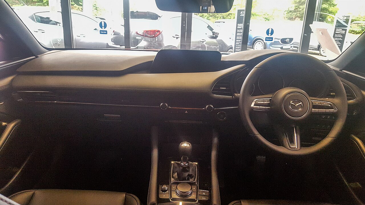 Right-hand-drive 2019 Mazda3 GT Sport manual cabin