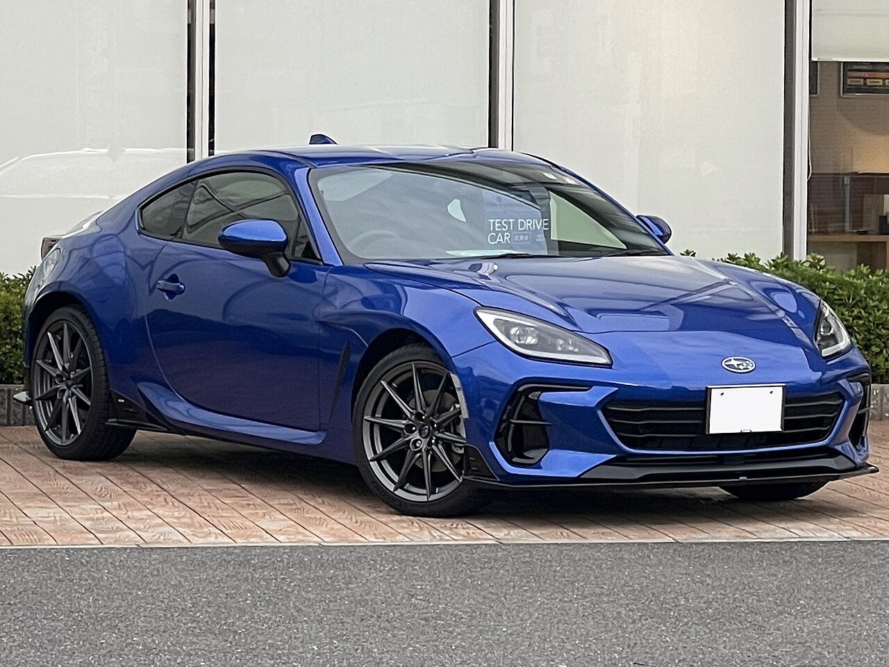 Blue Subaru BRZ ZD8 S front in Japan