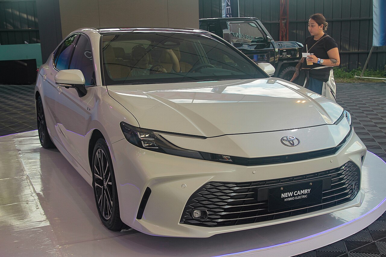 White XV80 Toyota Camry hybrid at PIMS 2024