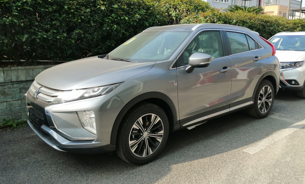 Grey Mitsubishi Eclipse Cross in China, front three-quarter view