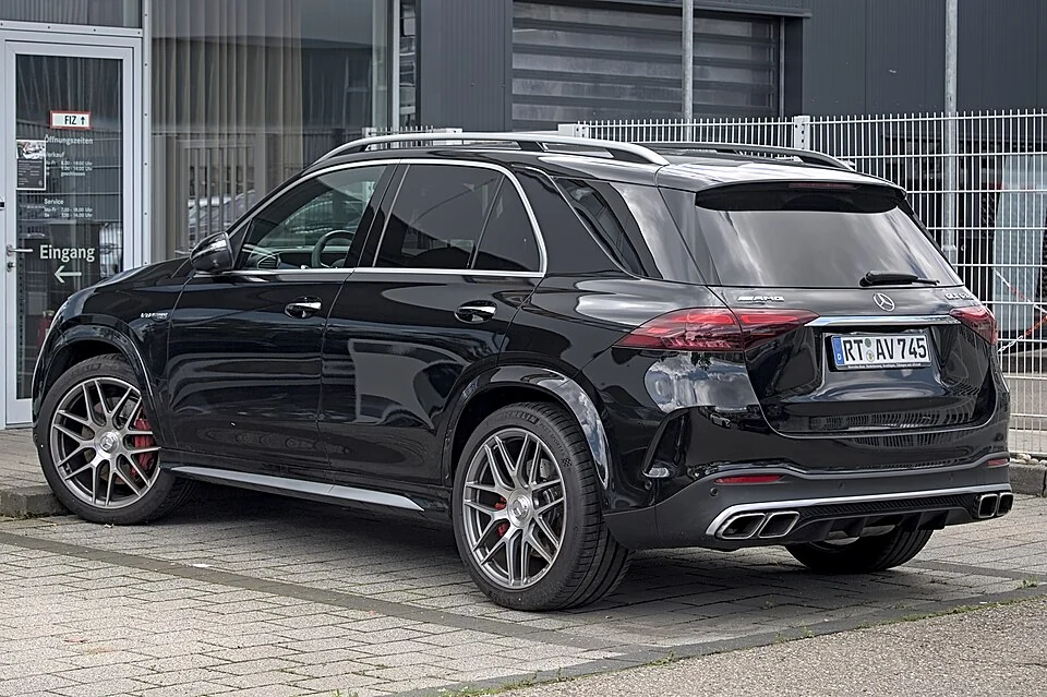 Facelift Mercedes-AMG GLE 63 S 4MATIC+ SUV, rear three-quarter view