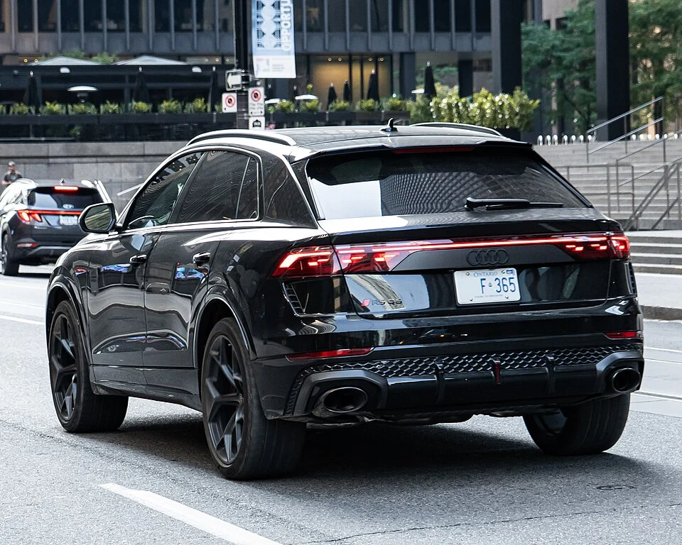 Rear exterior — Audi RS Q8 performance facelift photographed in Canada; rear exterior of the performance variant, not the standard-output RS Q8.