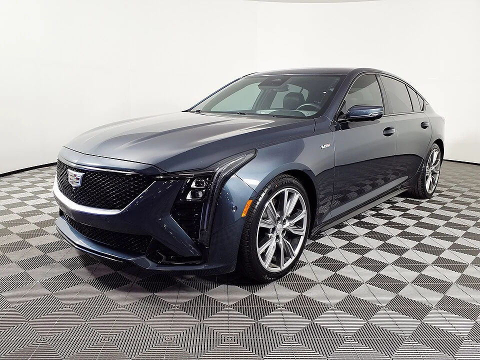 Front exterior — 2025 Cadillac CT5-V photographed in Arizona; the V6 CT5-V, not the V8 Blackwing.