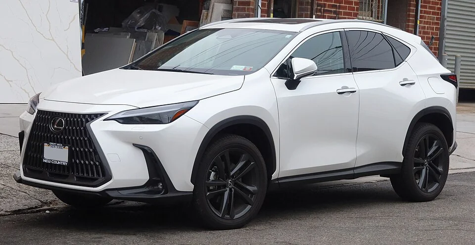 Front exterior — 2023 Lexus NX 450h+ photographed in New York; earlier second-generation plug-in-hybrid body reference, not the MY2025 NX250 or NX350 powertrain.